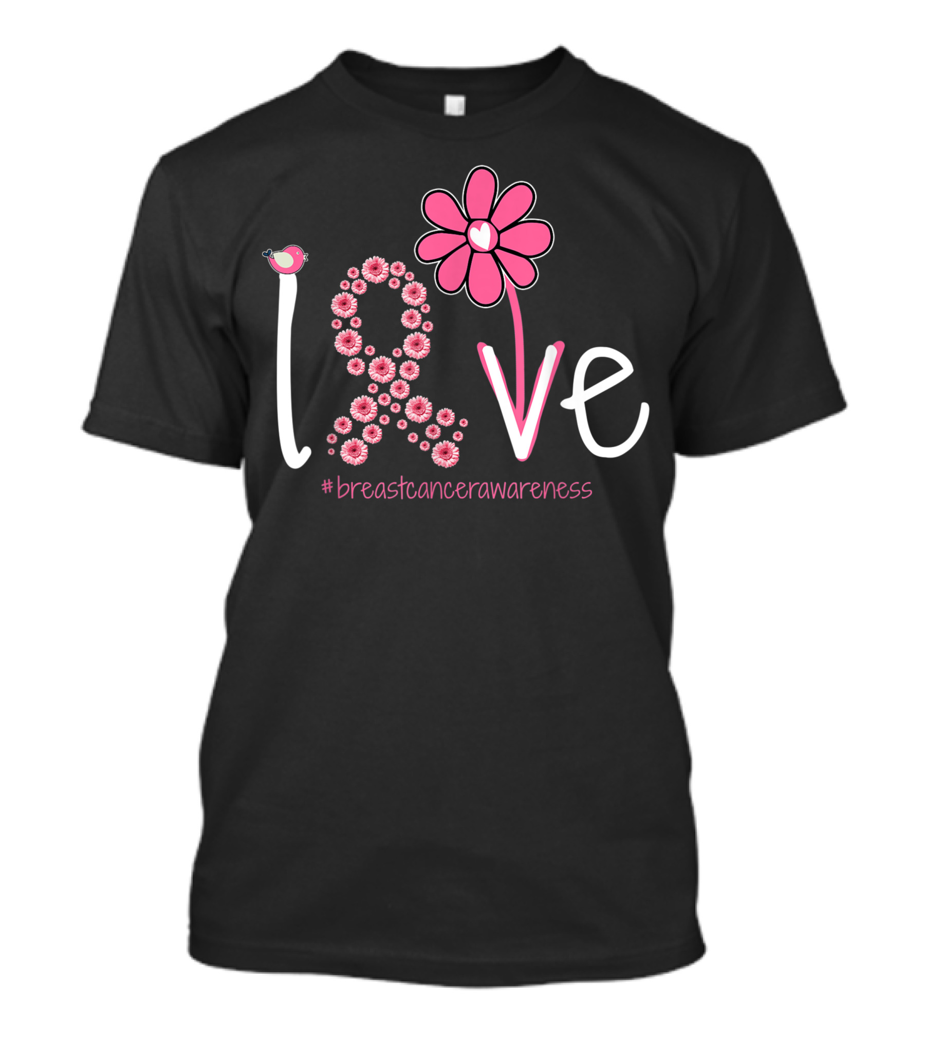 Love Sunflower Pink Ribbon #BreastCancerAwareness T-Shirt