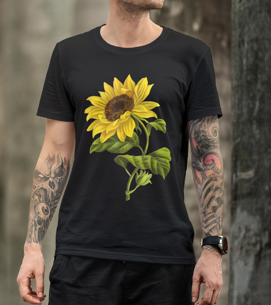 Lovely Cute Yellow Sunflower Plant Floral T-Shirt