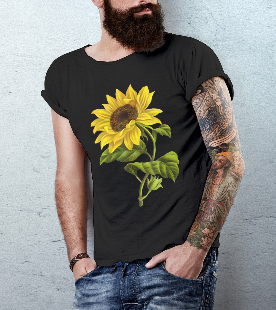 Lovely Cute Yellow Sunflower Plant Floral T-Shirt