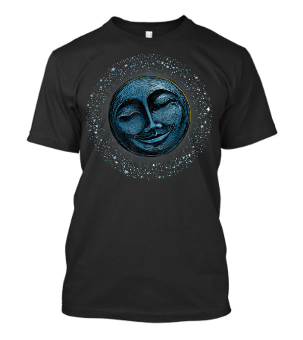 Man On The Moon Mystical Face Full Moon Starry Aura T-Shirt