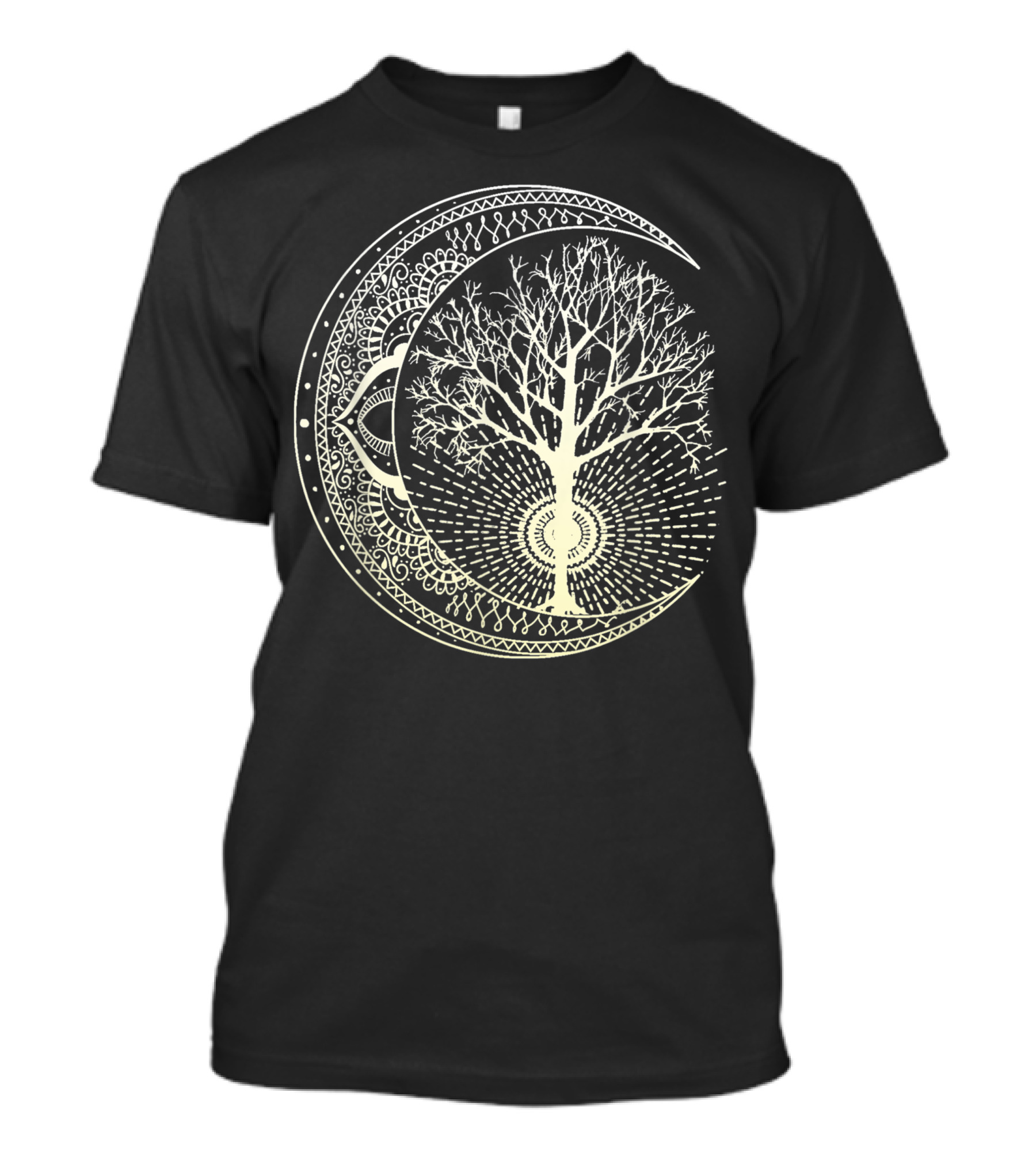 Mandala Tree Of Life Tattoo Style Moon T-Shirt
