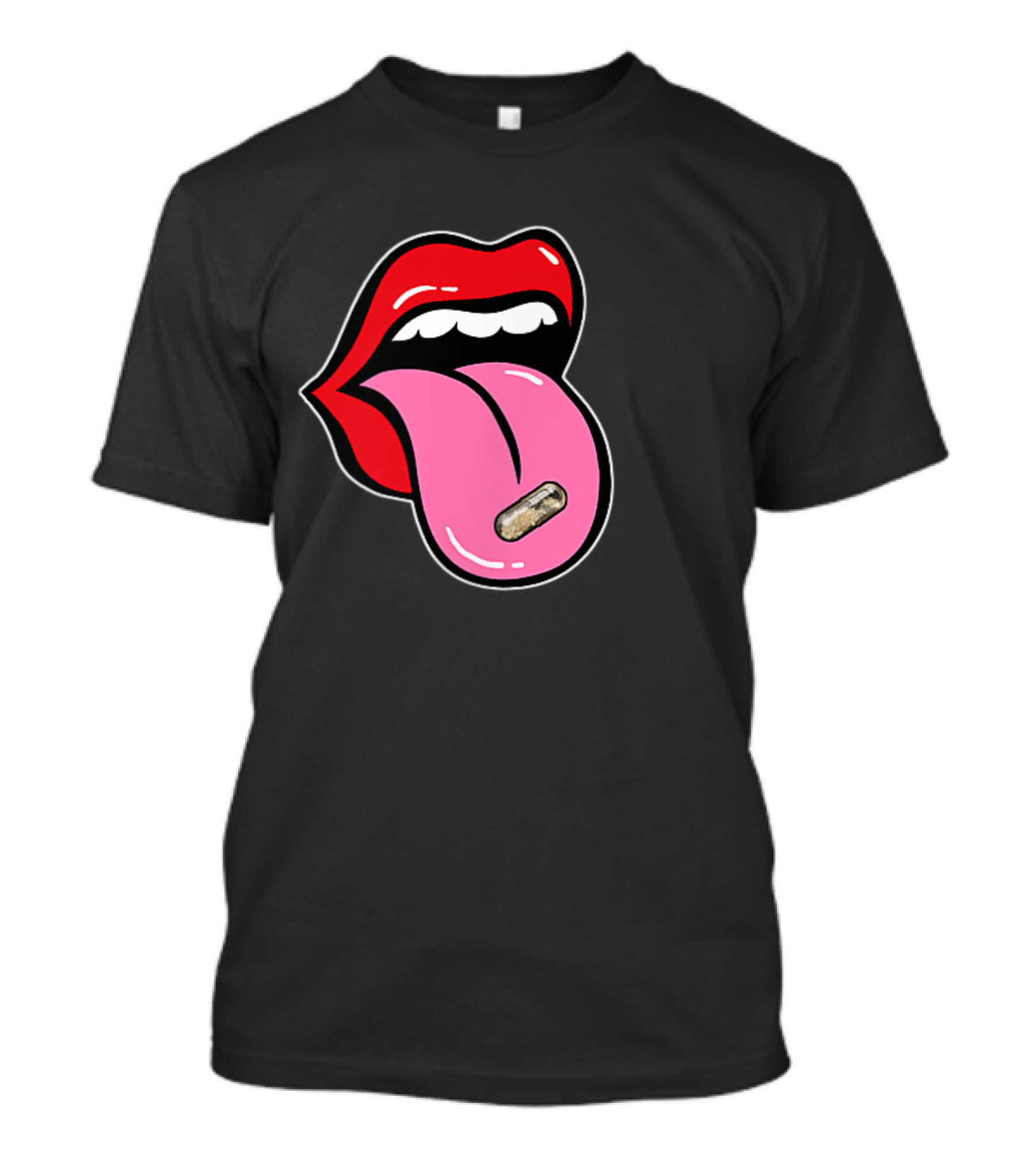 Mdma Ecstasy Pill Subtle Ecstasy Molly Ecstasy EDM Rave DJ Iconic Tongue Capsule T-Shirt