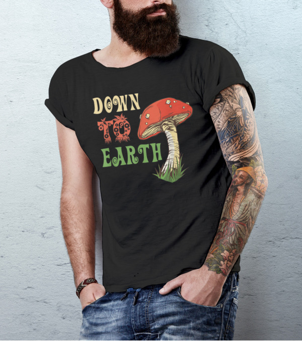 Down To Earth Mellow Mushrooms Acid LSD Hippy T-Shirt