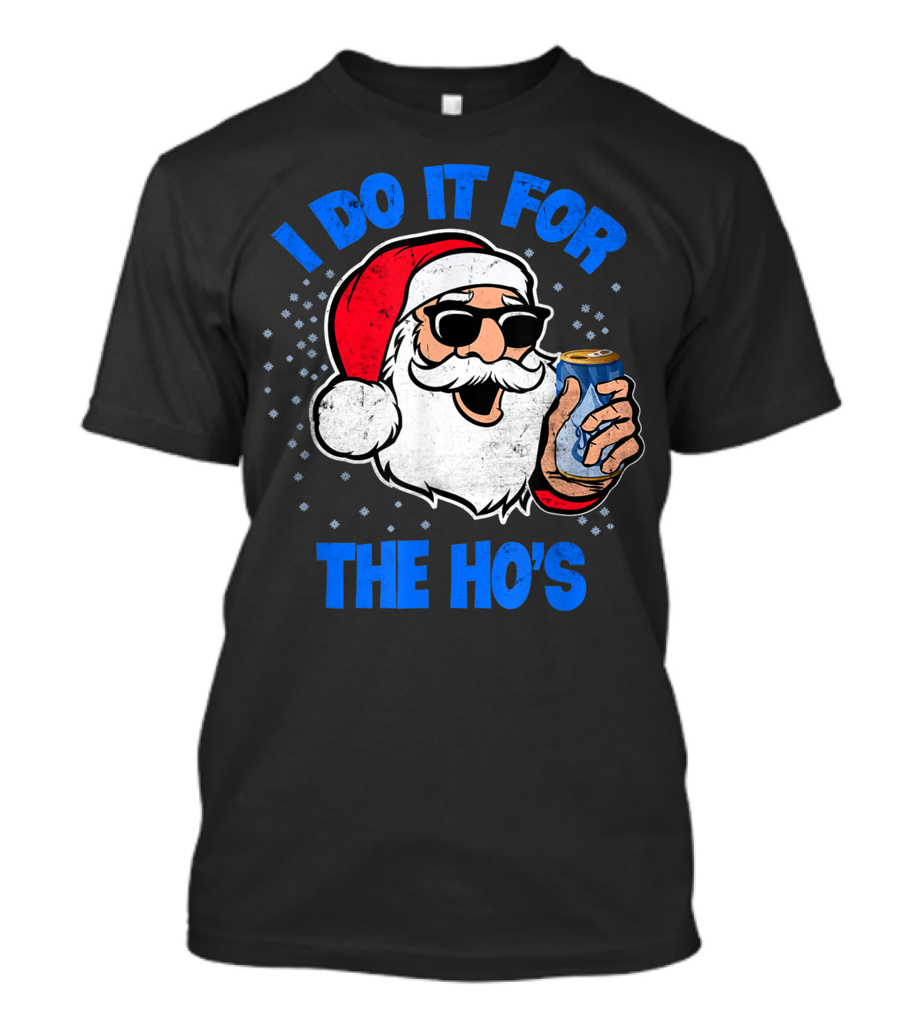 Mens I Do It For The Ho's Santa Drinking Beer Holiday T-Shirt