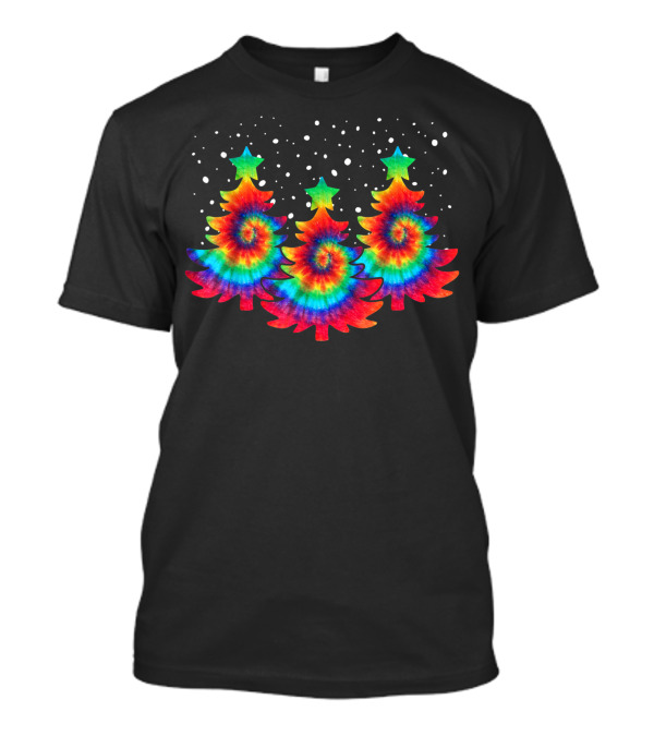 Merry Christmas Tree Tie Dye Rainbow Hippie Costume Psychedelic Stars T-Shirt