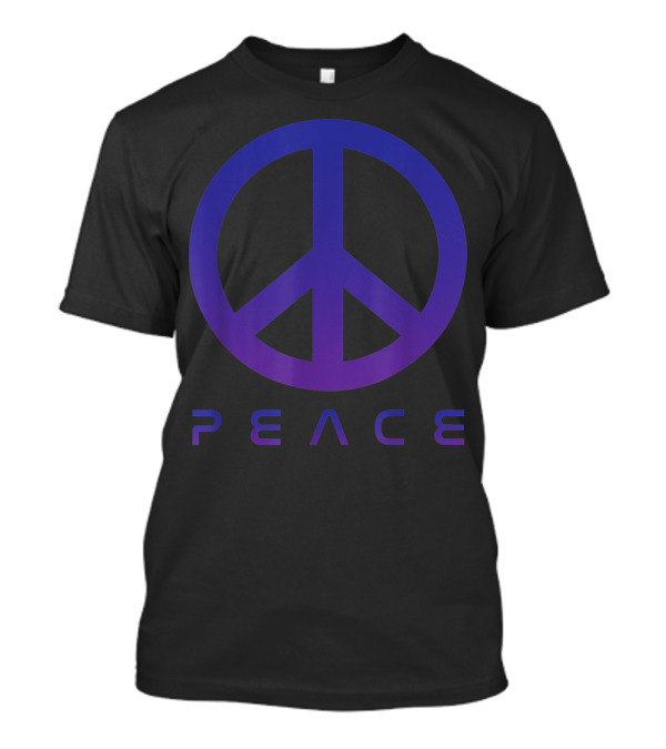 Minimalist Peace Sign Hippie 60s 70s Purple Blue Peace T-Shirt