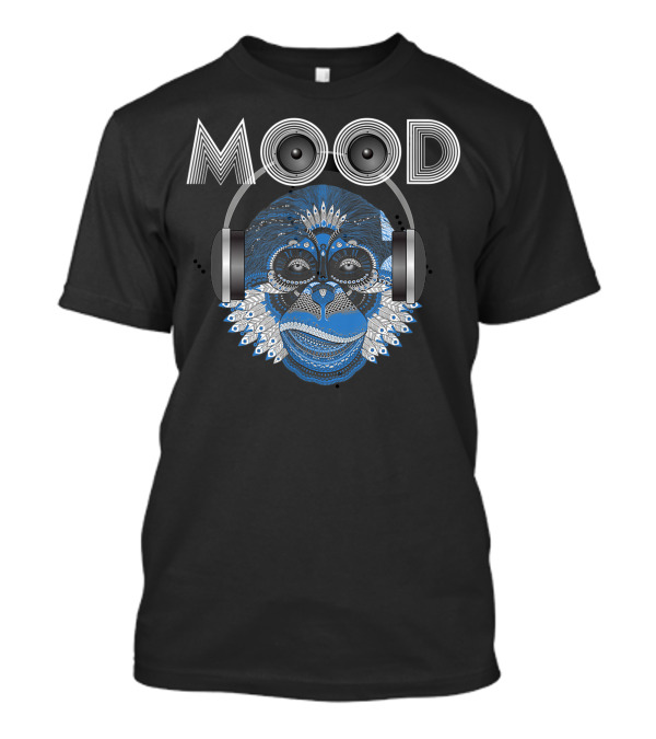 Mood Chimpanzee With Headphones House Music T-Shirt