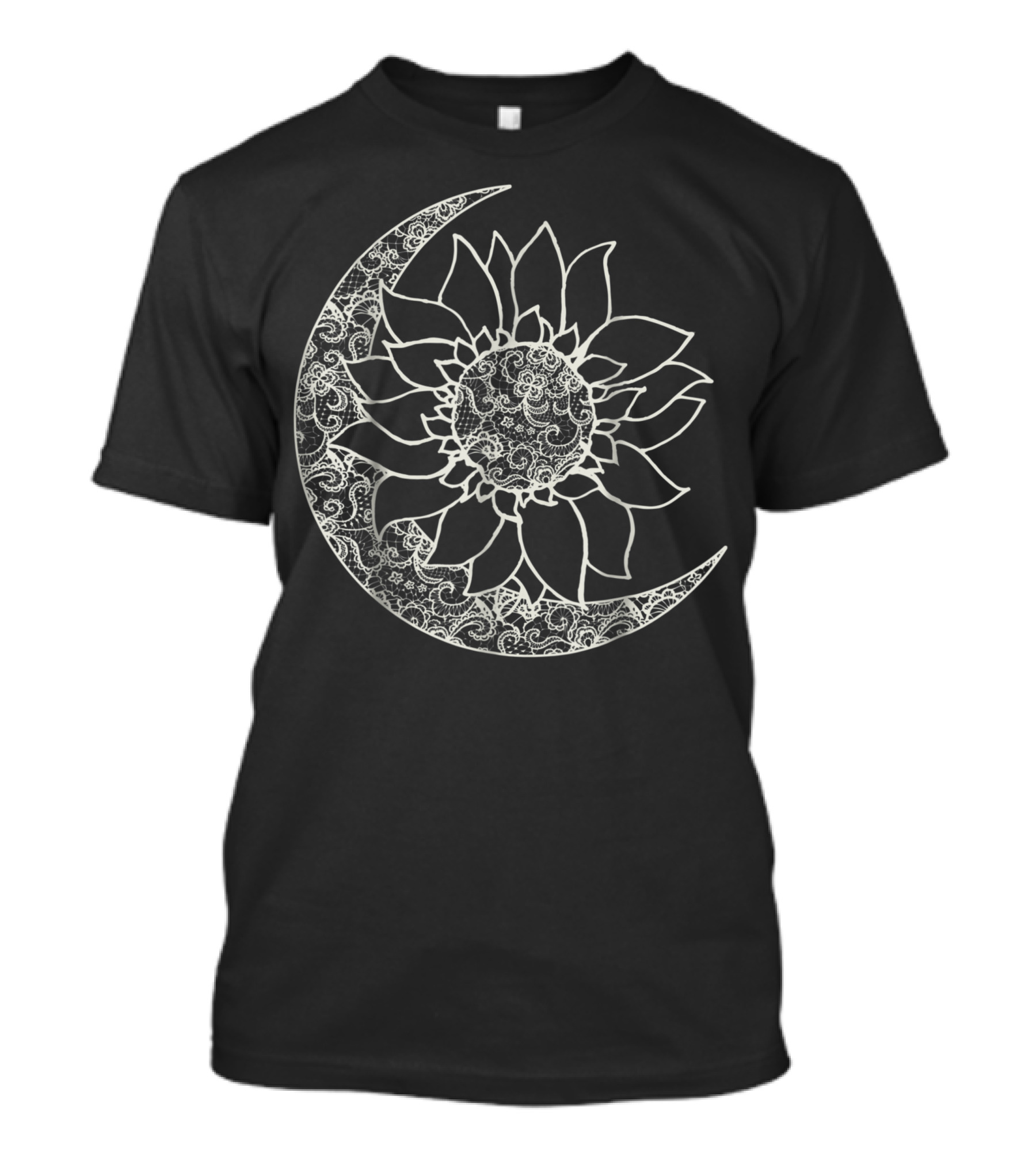 Moon And Sunflower Crescent Harmony T-Shirt