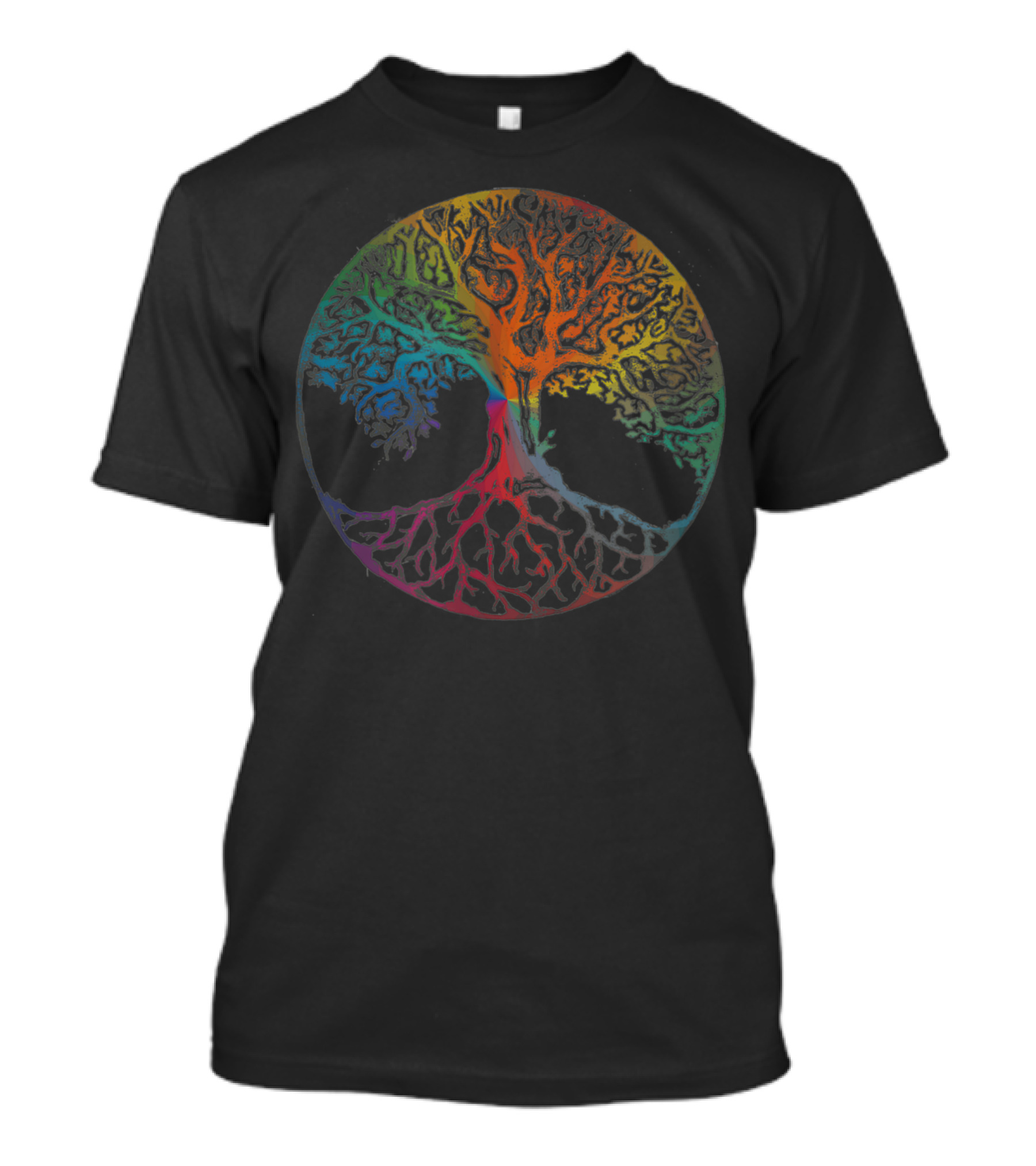 Multi Color Rainbow Circle Tree Of Life T-Shirt