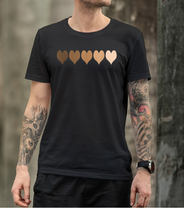 Multicultural Diversity Hearts Love Peace Inclusion T-Shirt