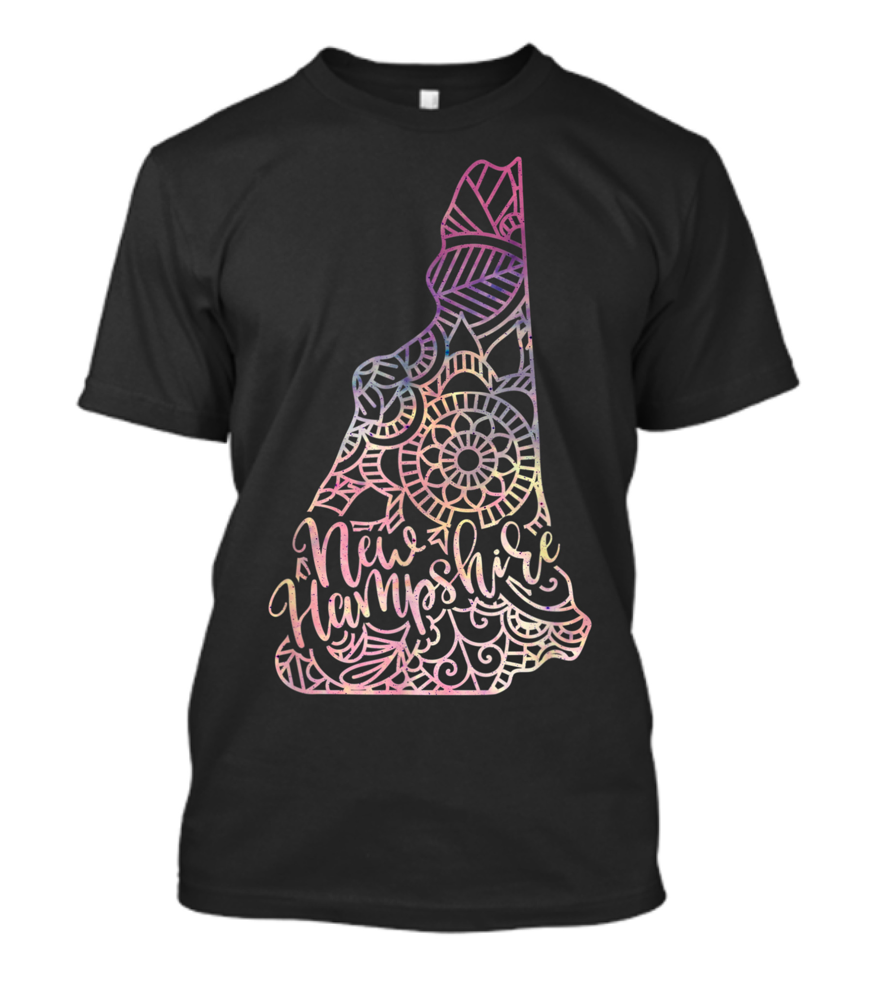 New Hampshire Mandala Flowers Hippy Boho Ornate Yoga T-Shirt