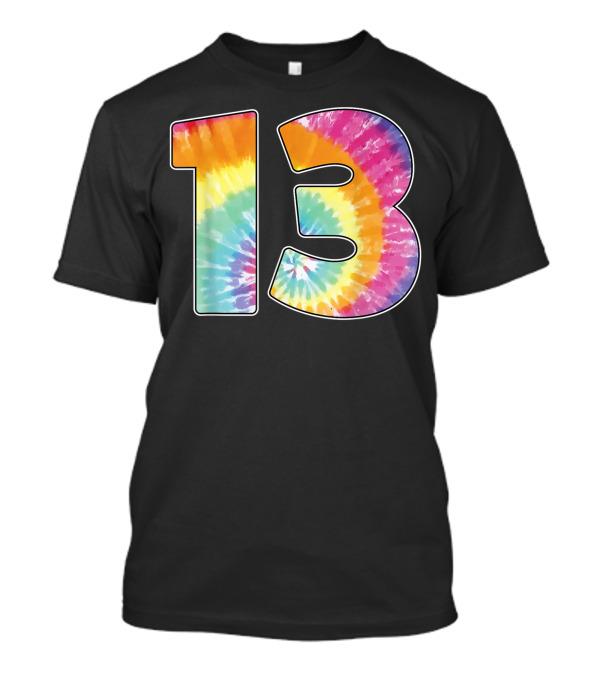 Number 13 Tie Dye Birthday Celebration For Team Even Or 13th Year T-Shirt