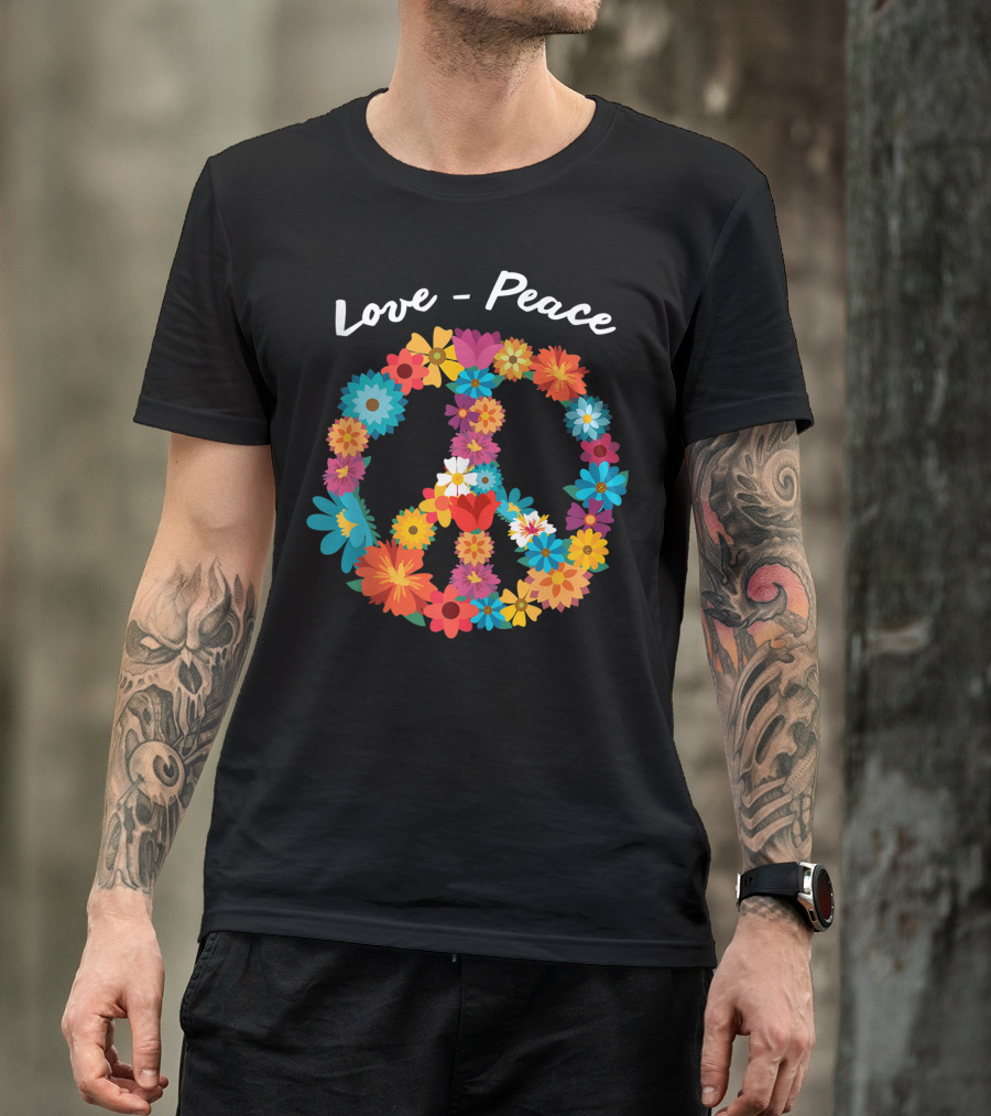 Love Peace Flower Hippie 60s 70s Tie Dye Costume T-Shirt