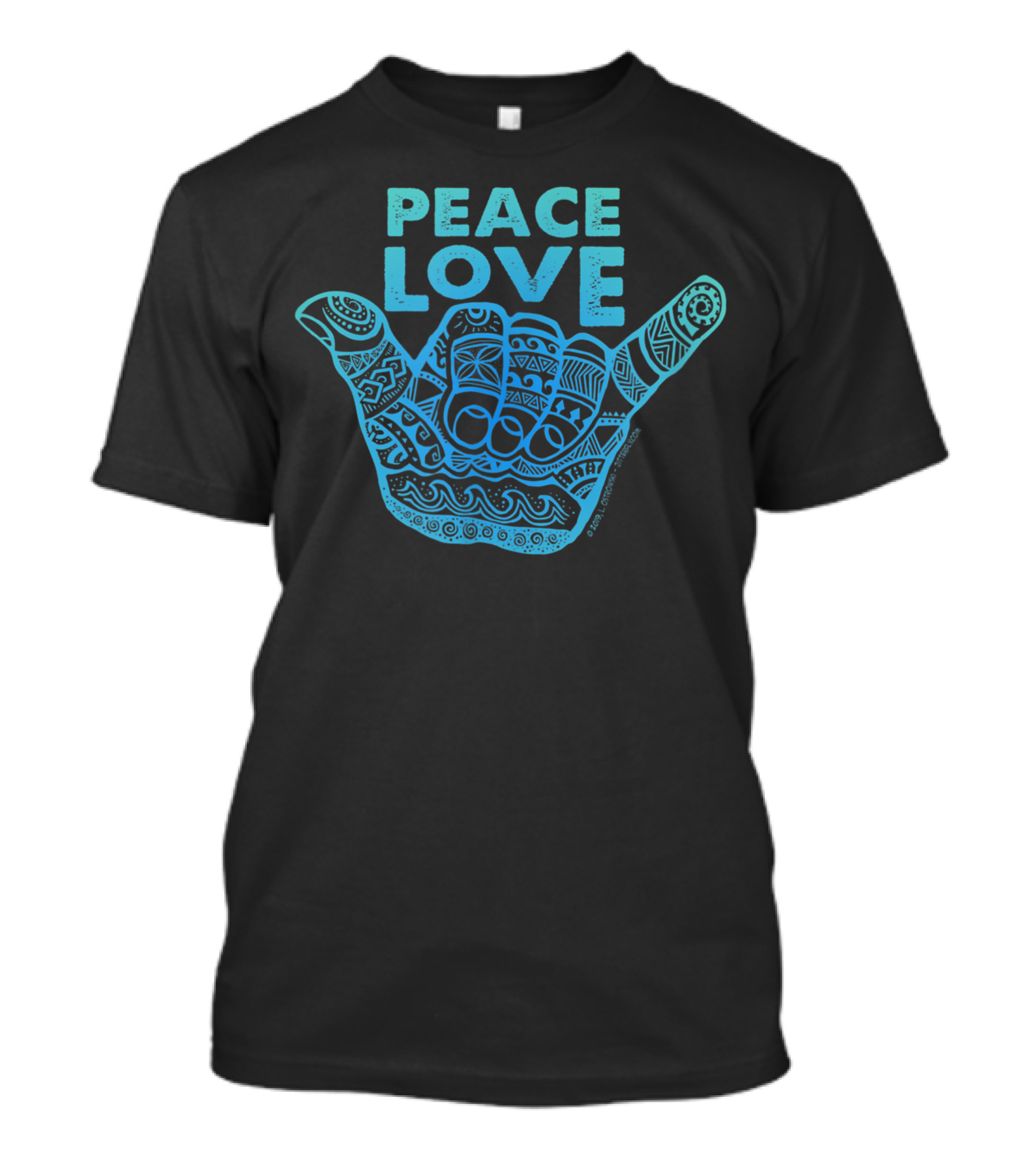 Peace Love Hang Loose Shaka Hand T-Shirt