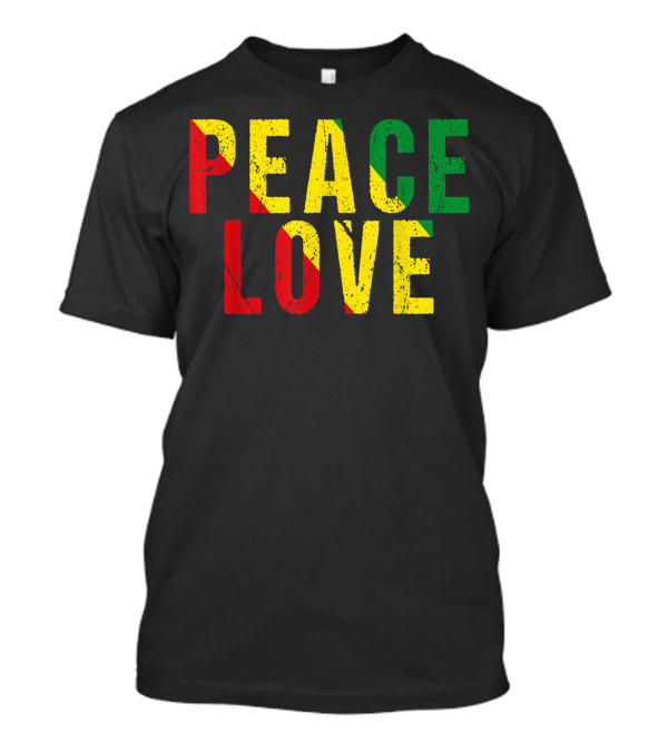 Peace Love Jamaican Reggae Rasta T-Shirt
