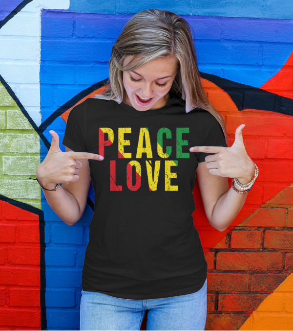 Peace Love Jamaican Reggae Rasta T-Shirt