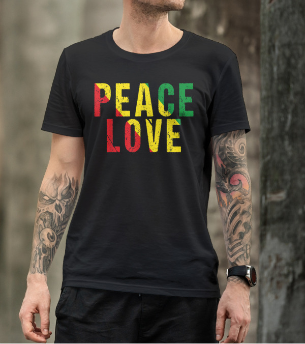 Peace Love Jamaican Reggae Rasta T-Shirt