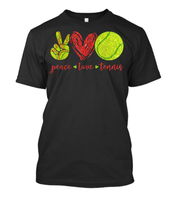Peace Love Tennis Cute Tennis Lovers Sparkling T-Shirt