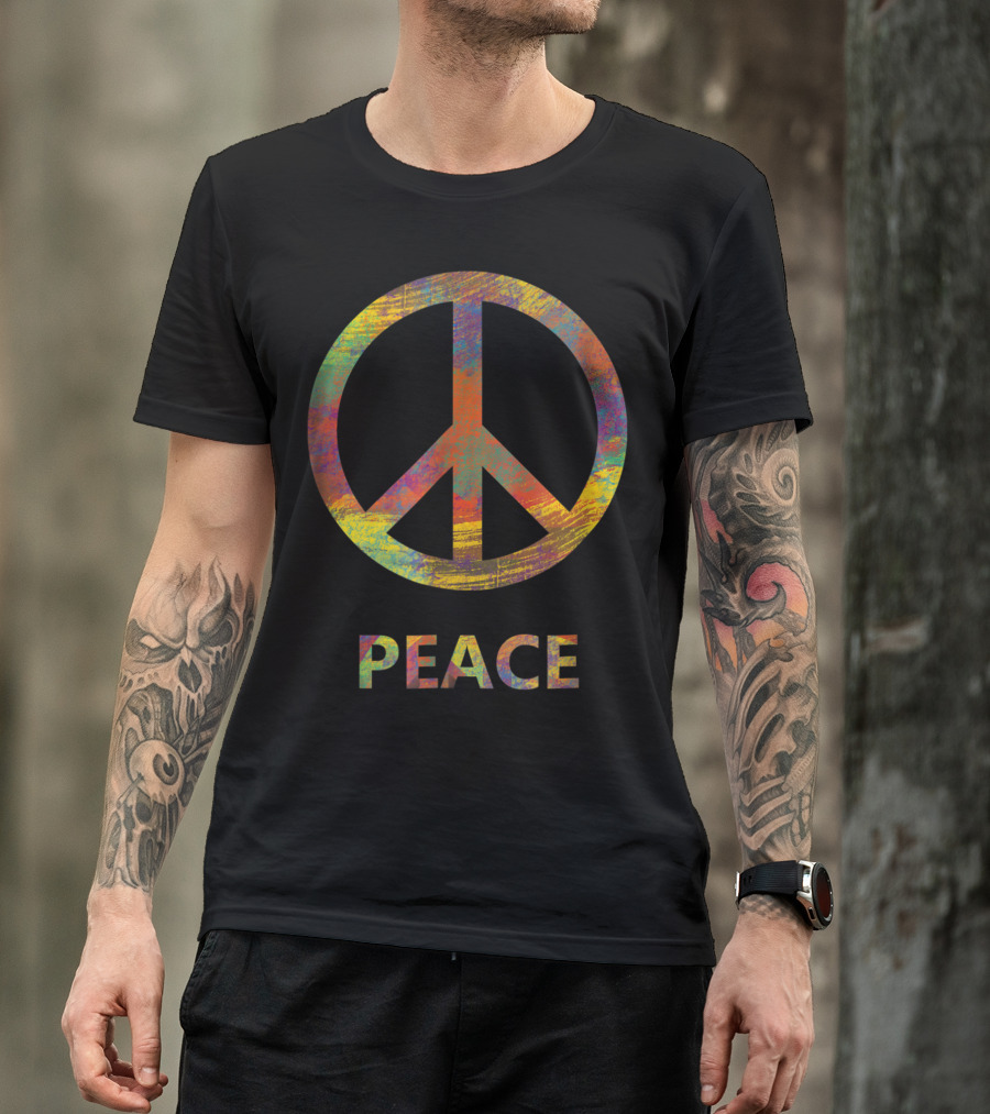 Peace Sign Colorful Hippie Love Unity T-Shirt