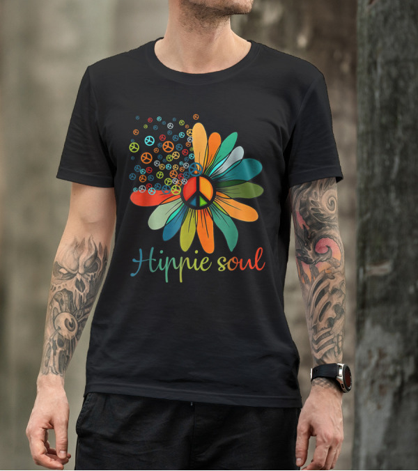 Hippie Soul Peace Sign Flower Daisy T-Shirt