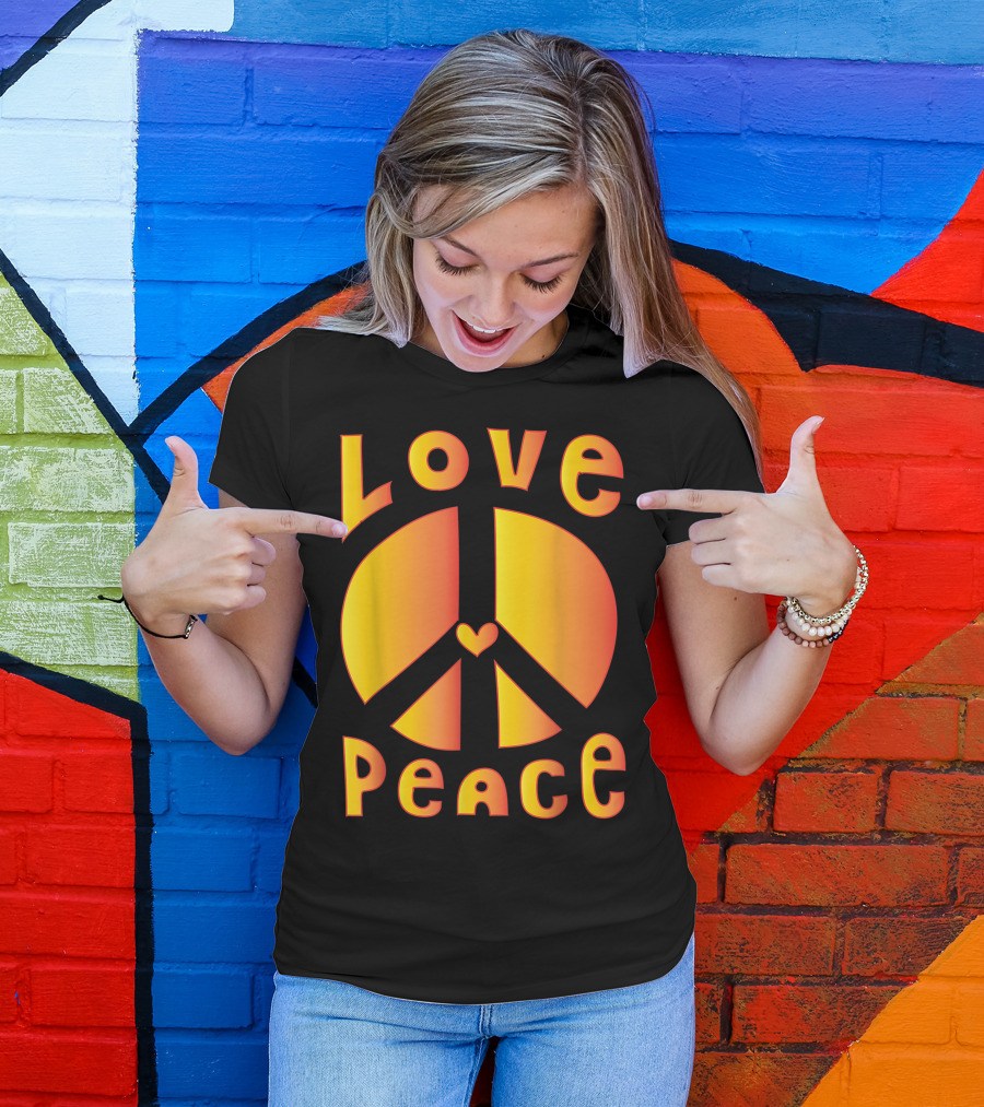 Love Peace Sign 60s 70s Tie Dye Retro T-Shirt
