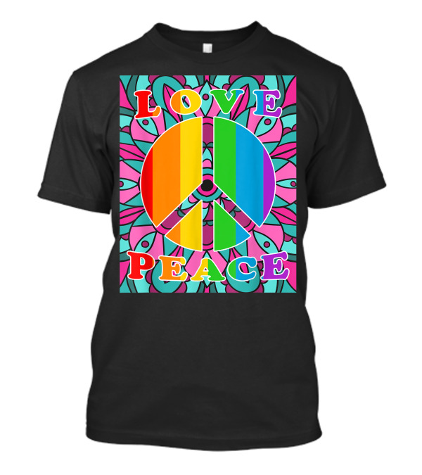 Love Peace Rainbow 70s Hippie Psychedelic T-Shirt