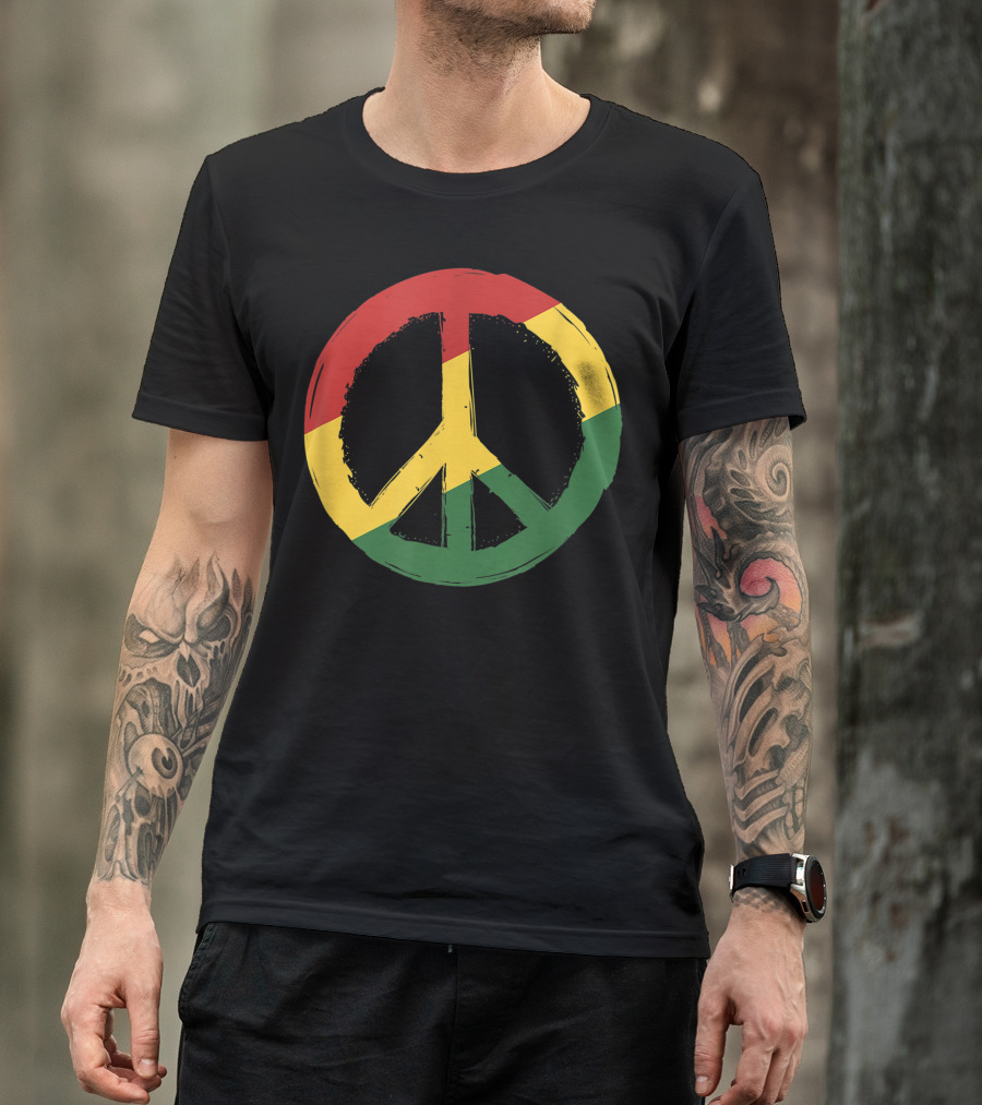 Peace Sign Rasta Reggae Rastafari Jamaican Colors T-Shirt