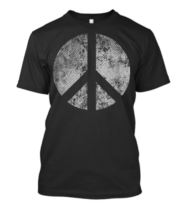 Inverse Distressed 1960s Hippie Peace T-Shirt