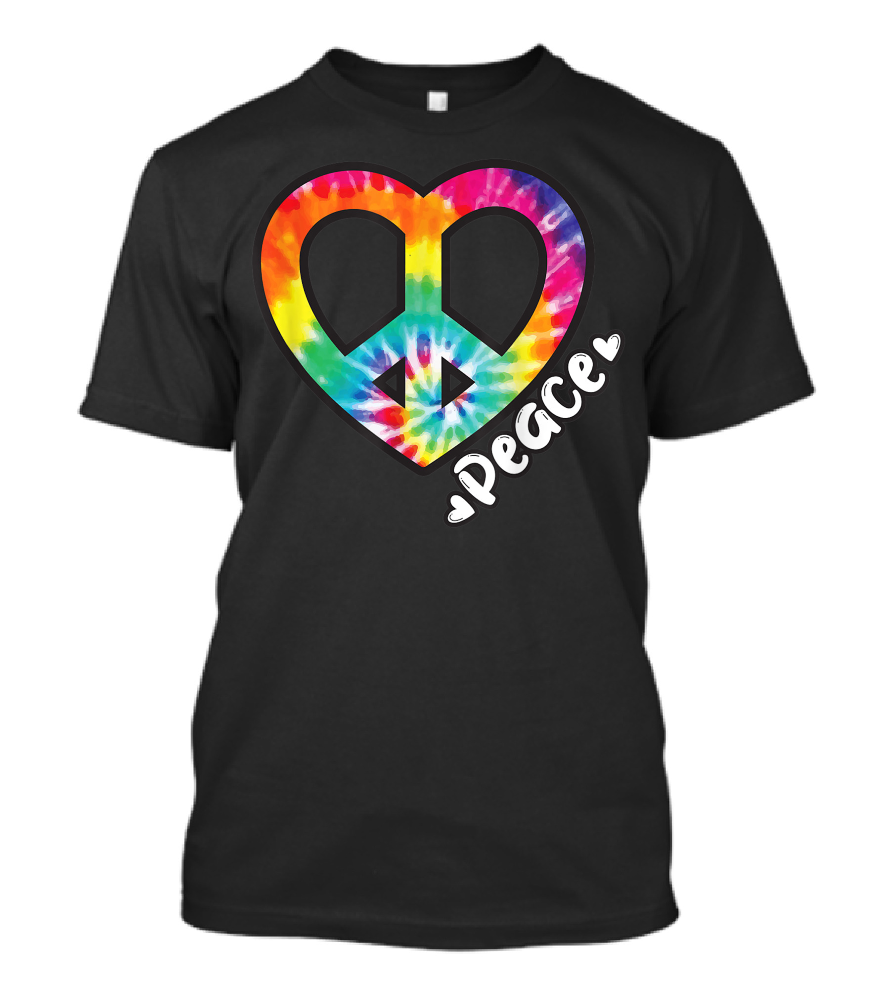 Peace Tie Dye Heart Hippie Groovy Vintage 3U T-Shirt