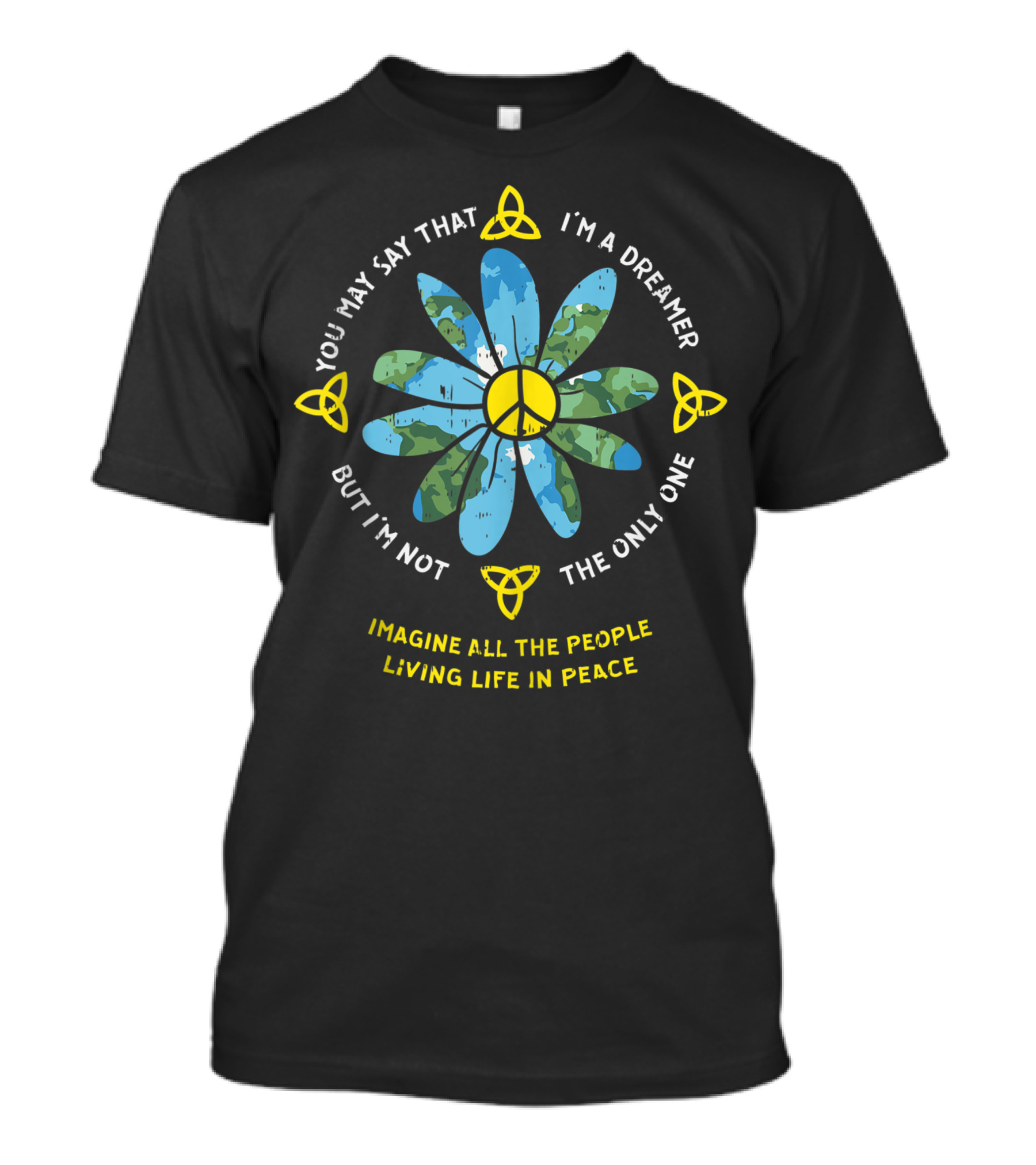 I'm A Dreamer Imagine All The People Living Life In Peace Vintage 80s Hippie T-Shirt