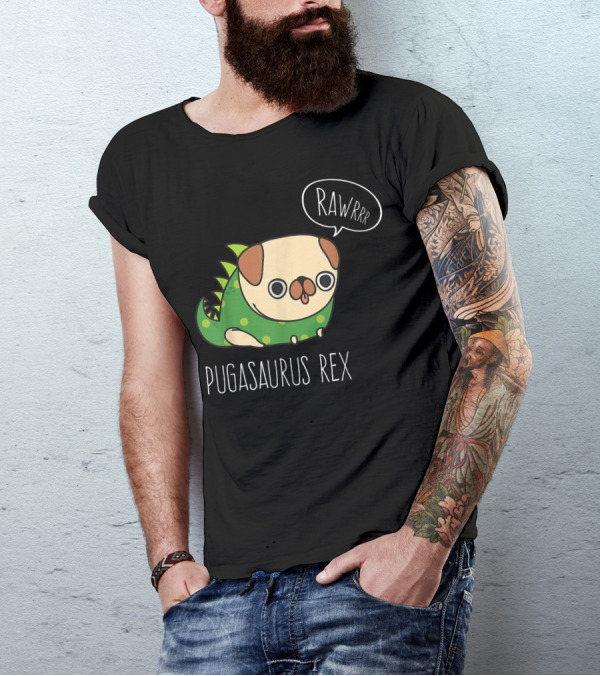 Pug Halloween Pugasaurus Rex Pug Dog Rawrrr T-Shirt