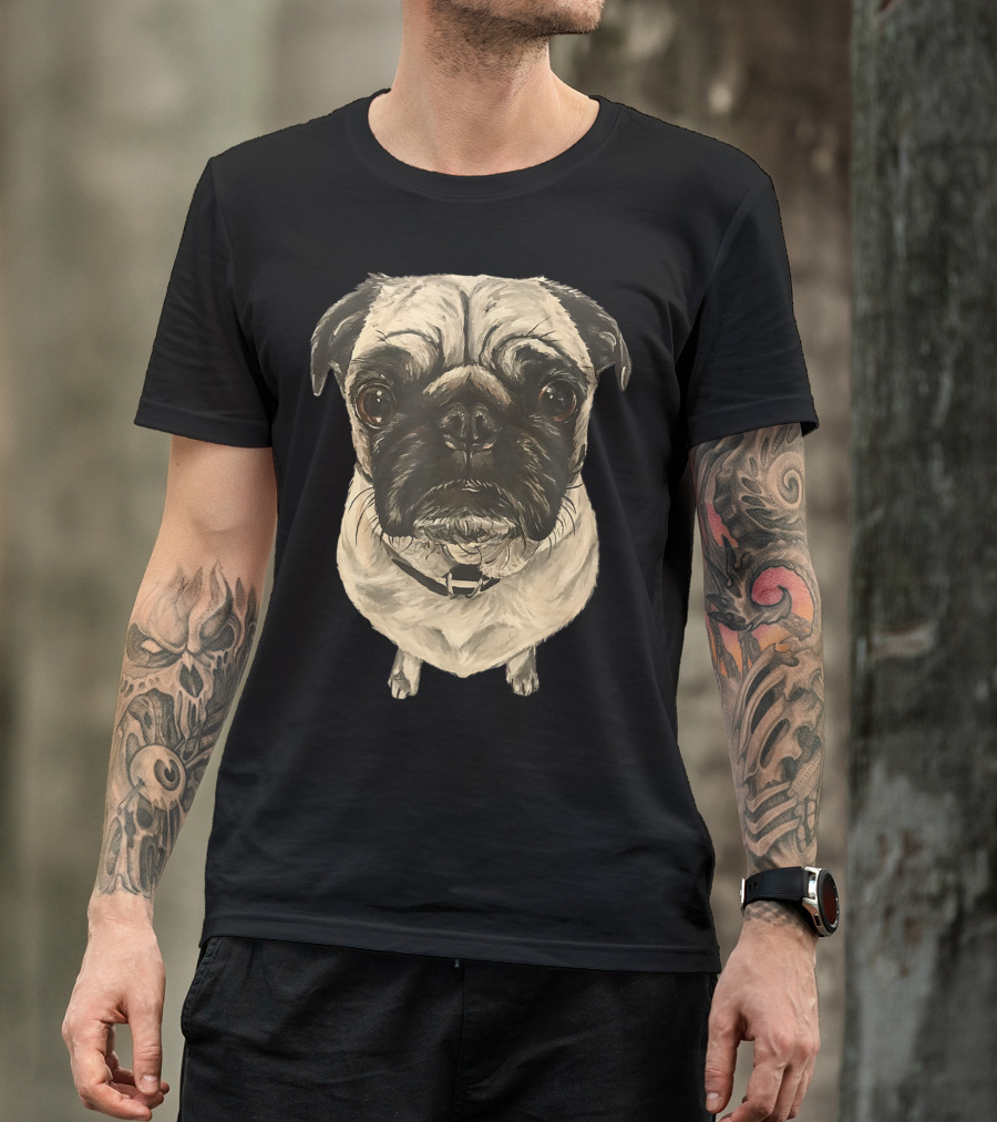 Pug Lover 8W Adorable Pug Face T-Shirt