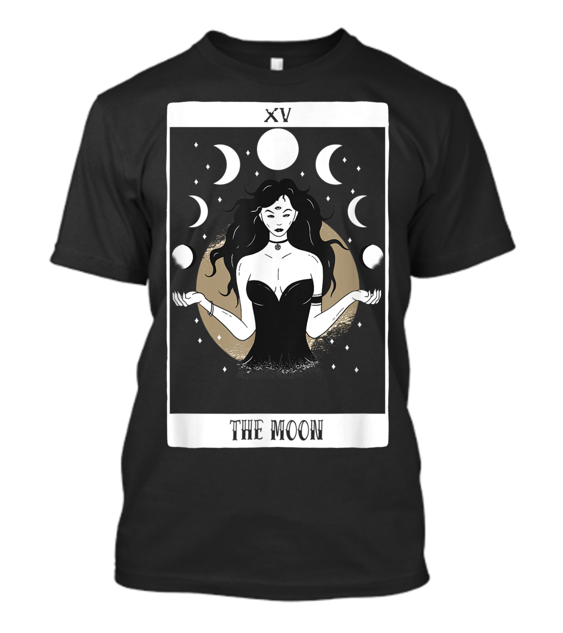 XV The Moon Phases Witch Wiccan Witchcraft Tattoo Art J9 T-Shirt