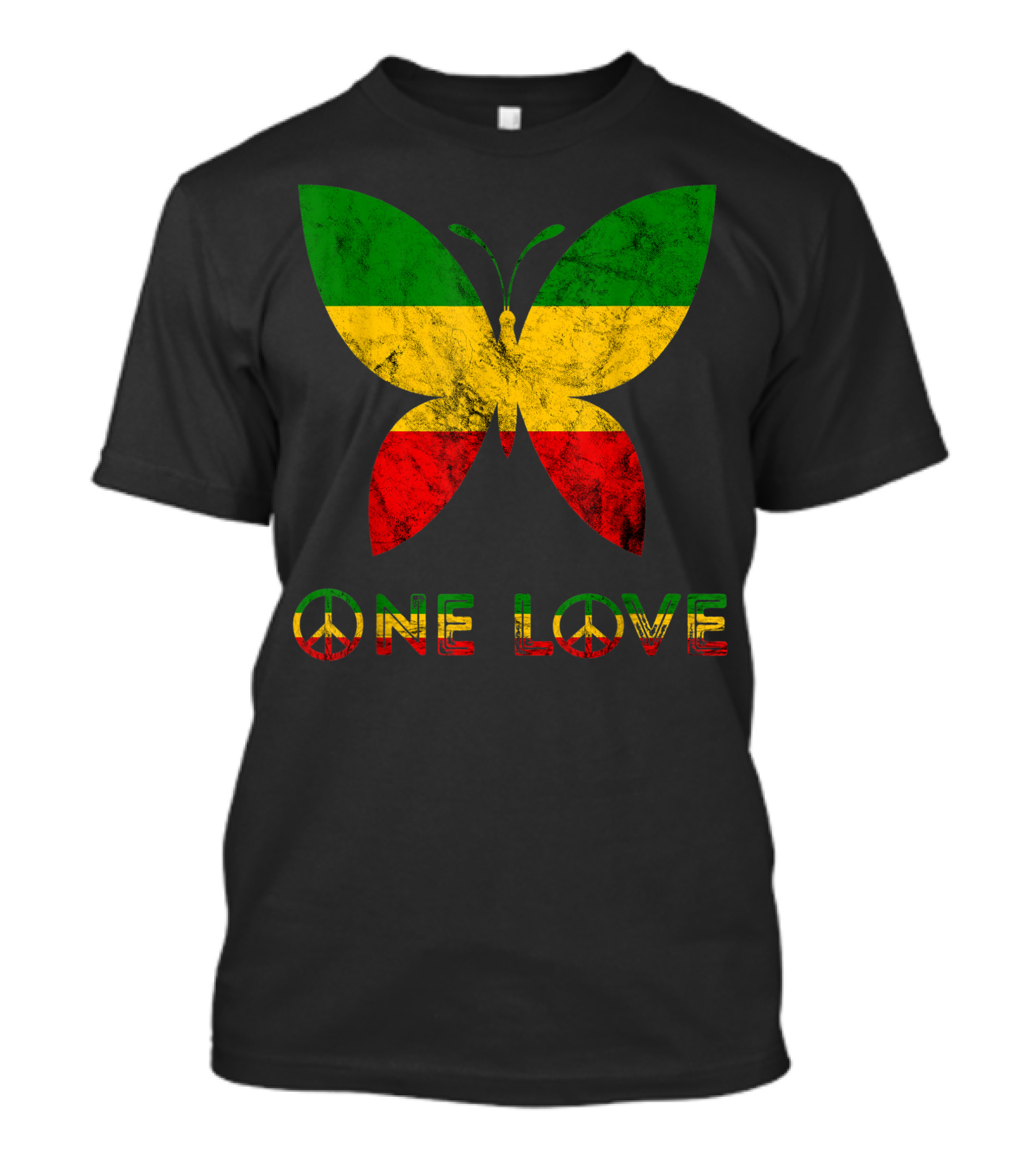 Rasta Reggae Butterfly One Love Peace T-Shirt