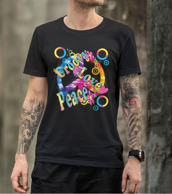 Groovy Love Peace Retro 60s 70s Tie-Dye Hippie T-Shirt