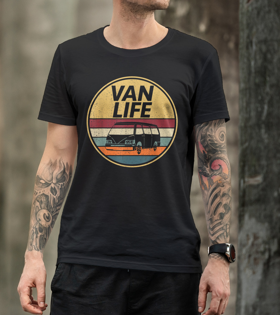Van Life Retro Camper Vintage Vanlife College T-Shirt