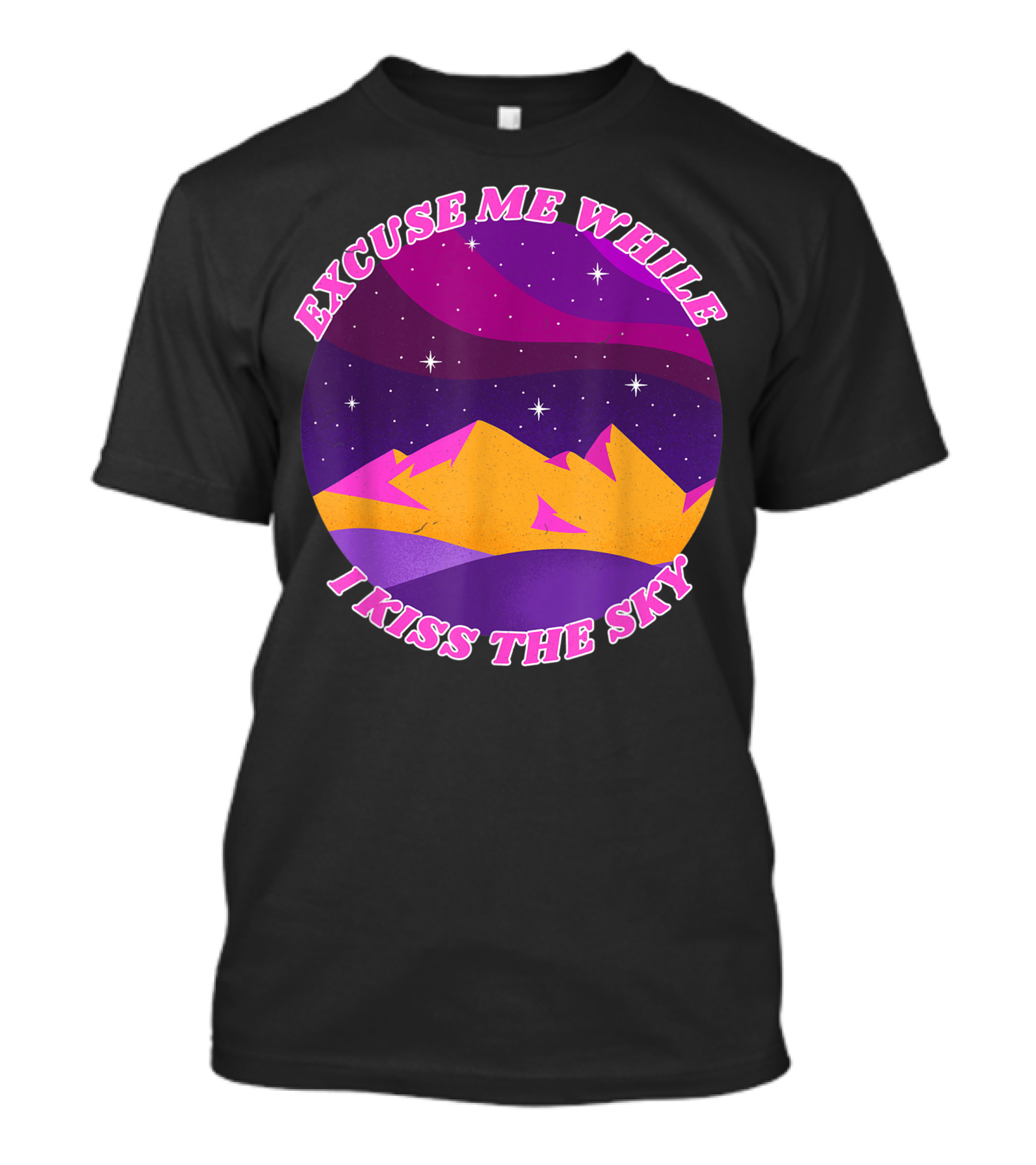 Excuse Me While I Kiss The Sky Retro Boho Peace T-Shirt