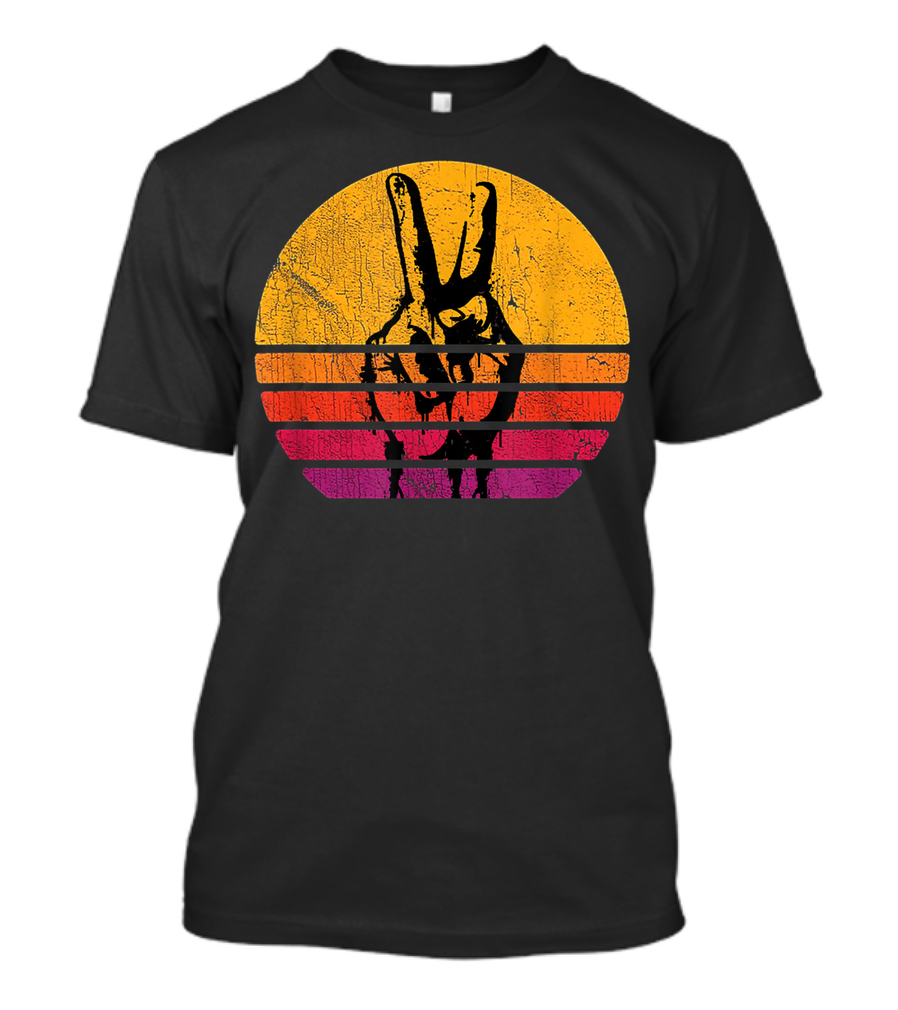 Retro Peace Love 60s 70s Hippie Inspired Sunset Peace Sign T-Shirt
