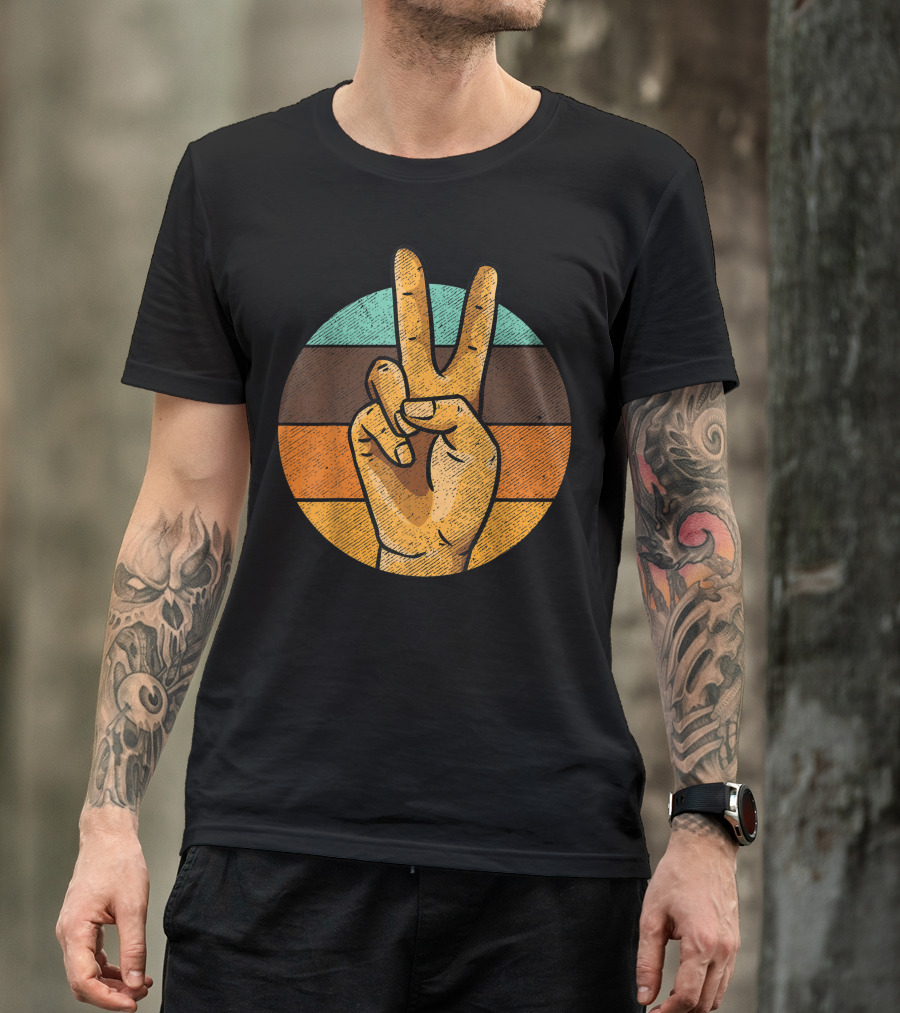 Retro Peace Sign Vintage 60s 70s Iconic T-Shirt