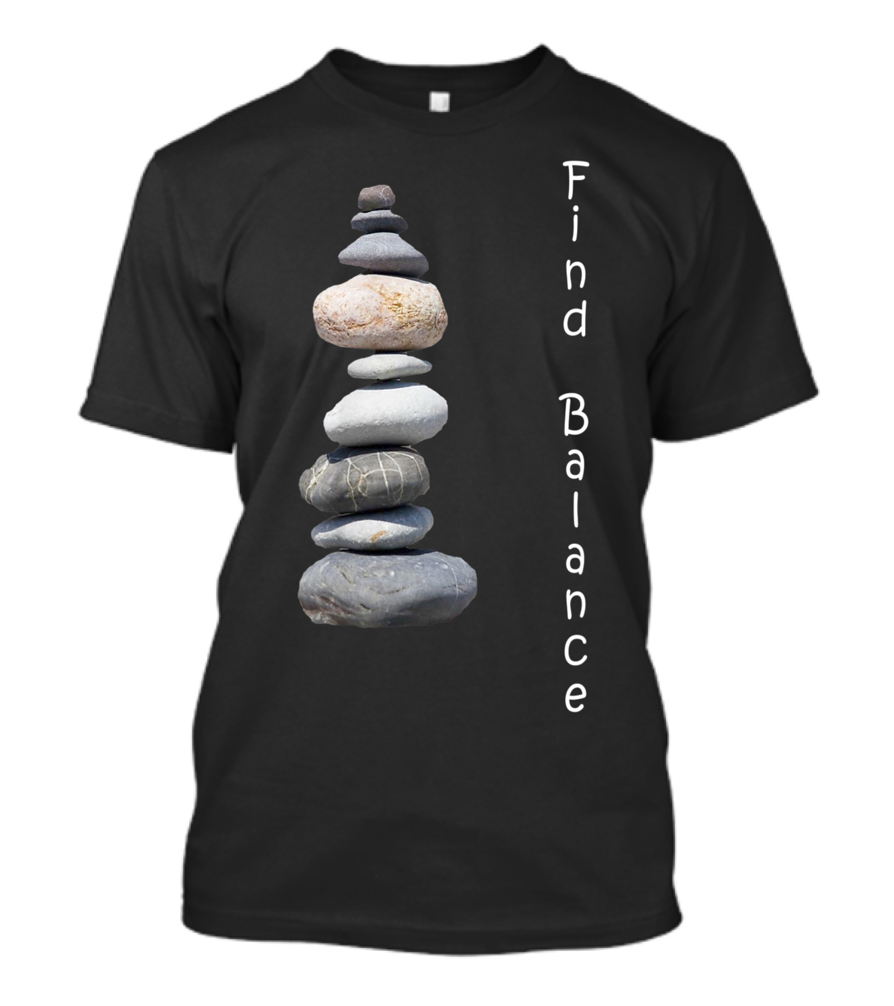 Find Balance Rock Stacking Nature Cairn T-Shirt