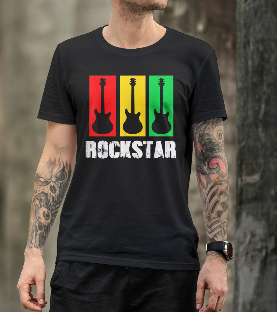 Rockstar Vintage Guitar Silhouette Trio T-Shirt