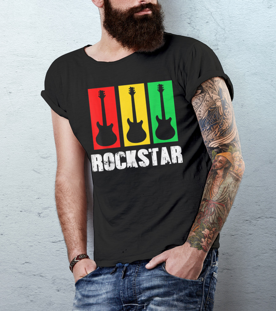 Rockstar Vintage Guitar Silhouette Trio T-Shirt