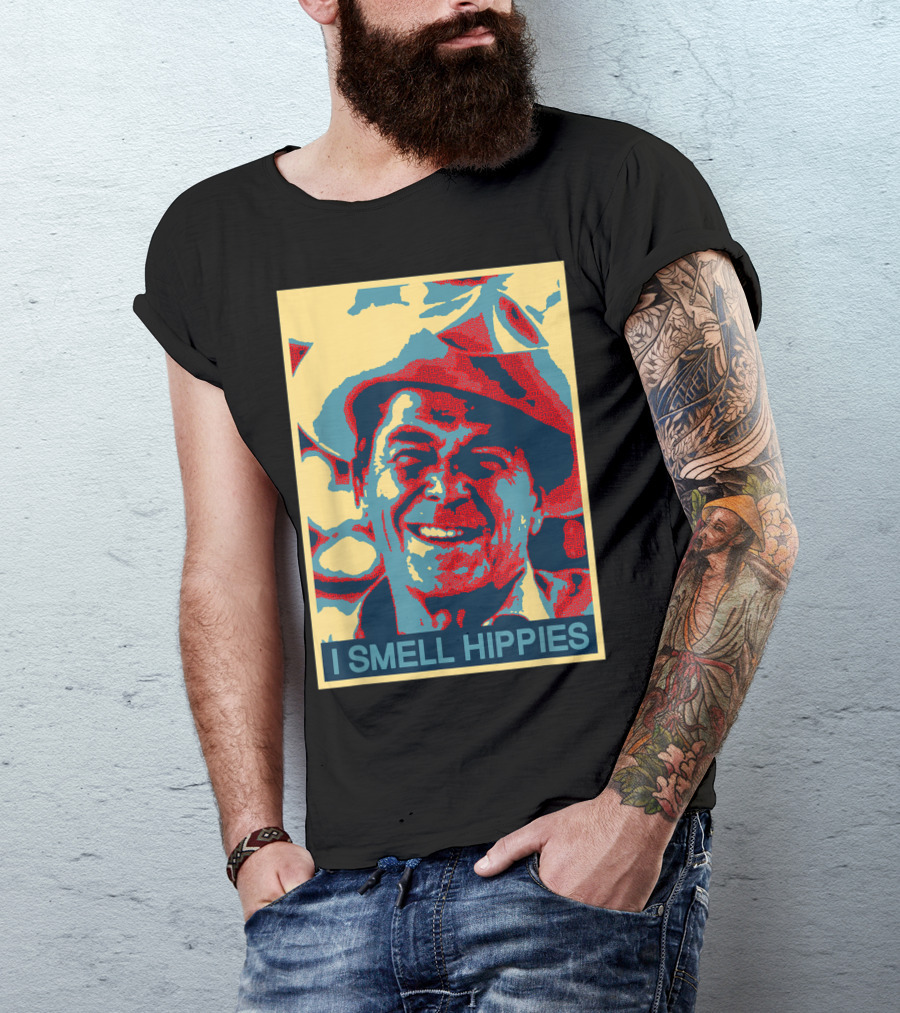 Ronald Reagan I Smell Hippies Retro T-Shirt