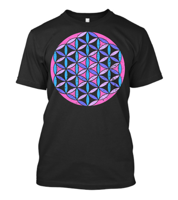 Sacred Geometry Flower Of Life With Vibrant Electronic Music Colors T-Shirt