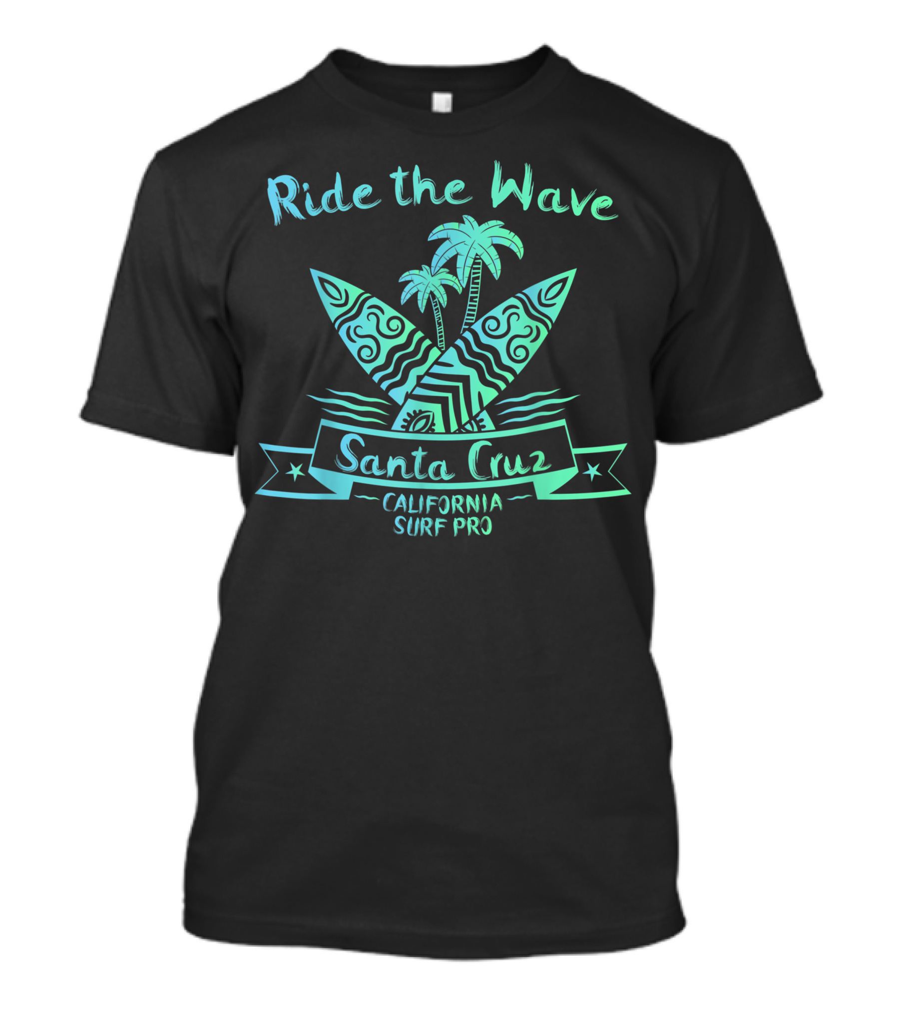 Santa Cruz Ride The Wave California Surf Pro T-Shirt