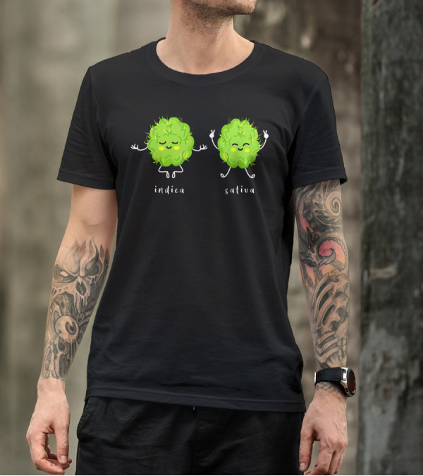 Indica Sativa Yoga Sweet Weed Marijuana Cannabis T-Shirt