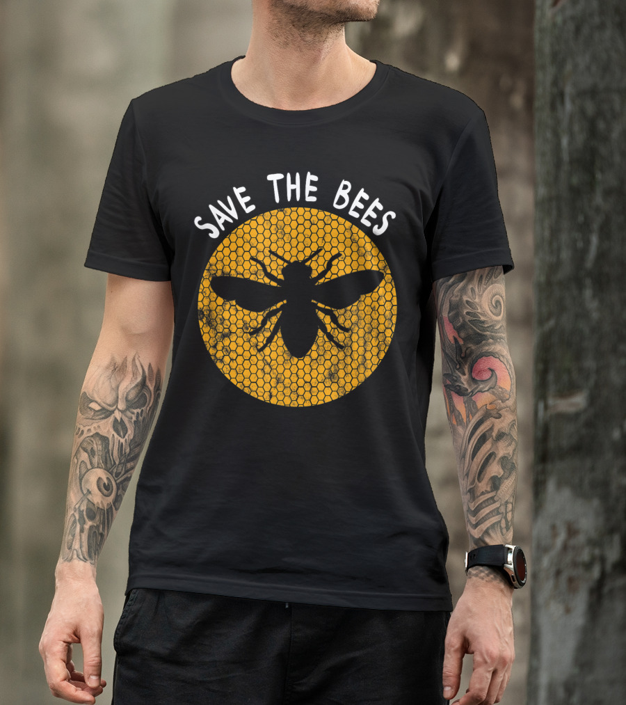 Save The Bees Honeycomb Beekeeping Lover T-Shirt