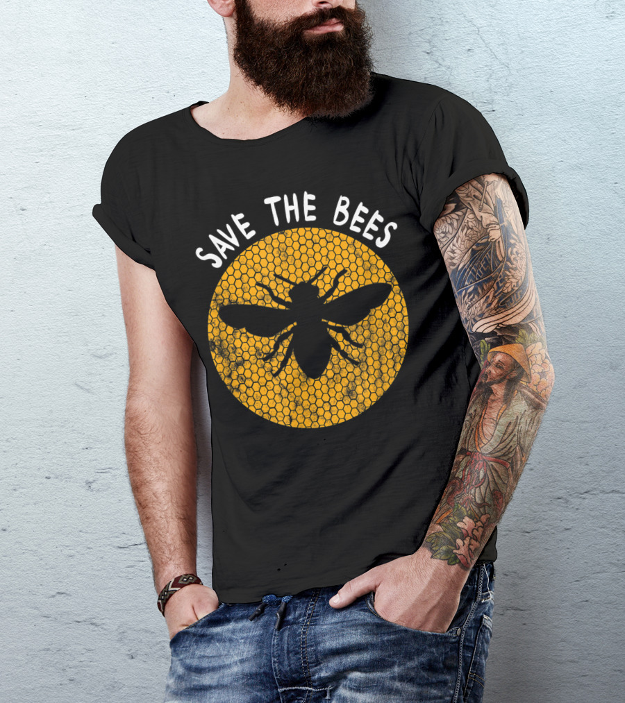 Save The Bees Honeycomb Beekeeping Lover T-Shirt