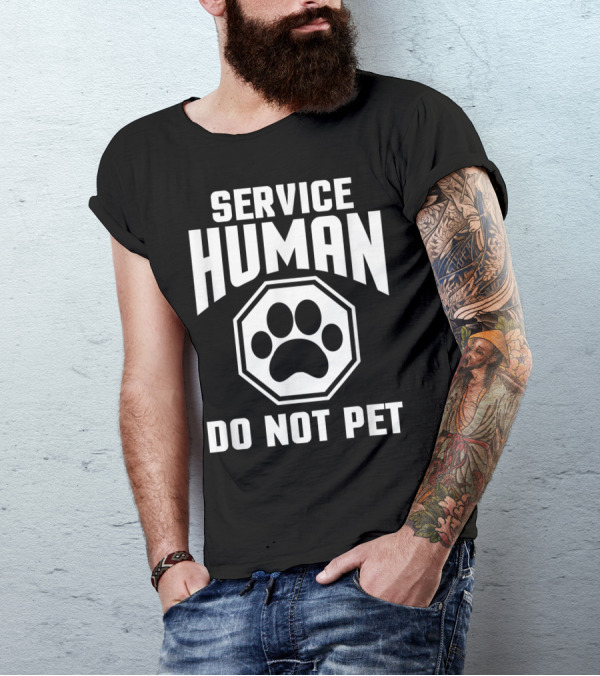 Service Human Do Not Pet Dog Lover Paw Prints T-Shirt