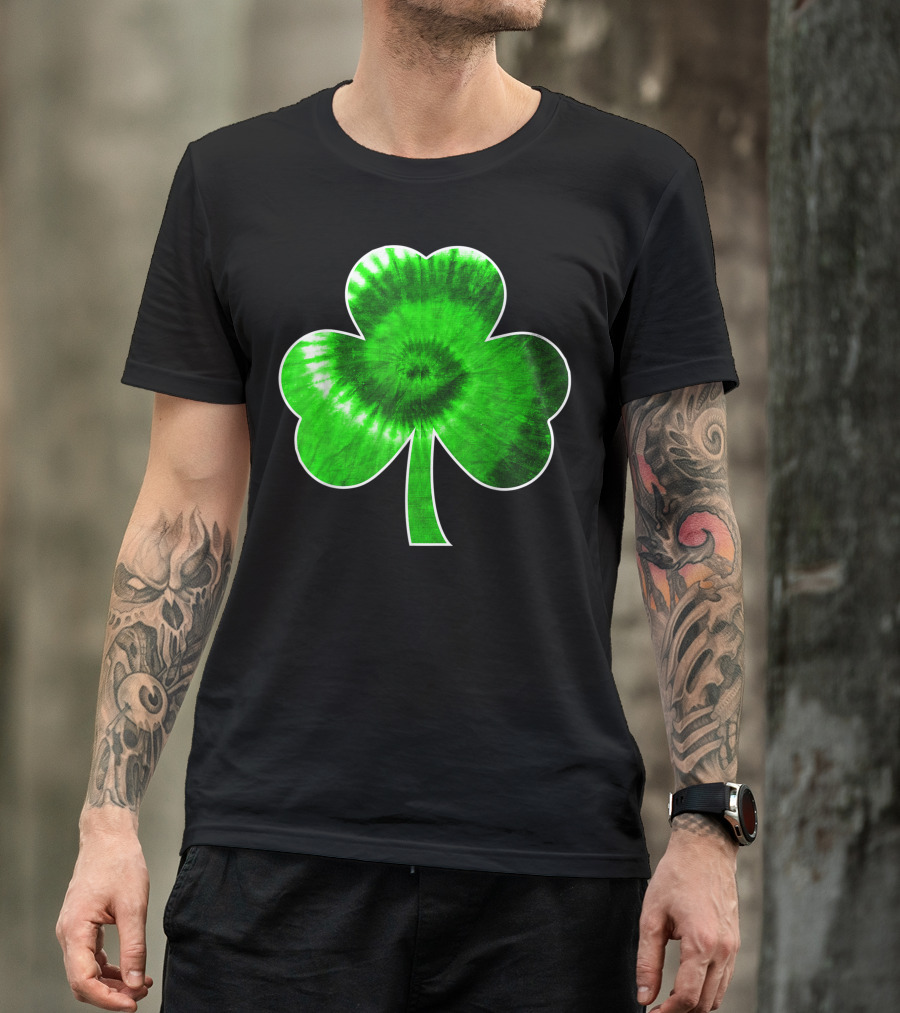 Shamrock Tie Dye St Patricks Day Irish Iconic Green T-Shirt